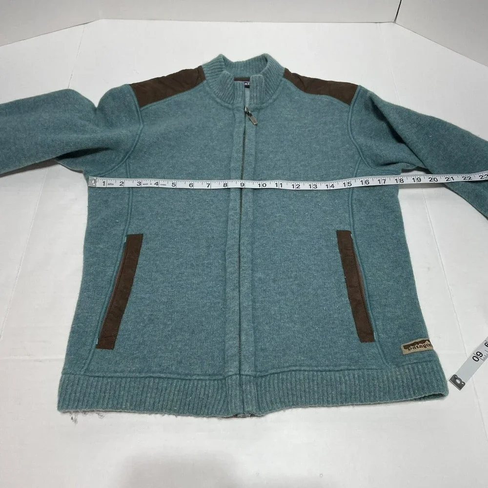 Vintage Patagonia Full Zip Jacket Womens Medium, Teal, Wool Blend, Pockets USA - Picture 10 of 12